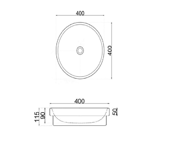 Sapphire 400mm Circle Semi Inset Basin - Gloss White-BEQSI1-GW-blue-leaf-bathware