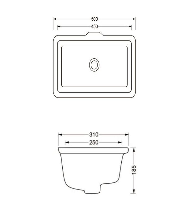 Savoy Undermount Sink - Gloss White-BEQUN2-GW-blue-leaf-bathware