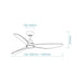 Martec Seaforth DC 56″ Smart Ceiling Fan With WIFI Remote Control - Matt Black - Technical Drawing