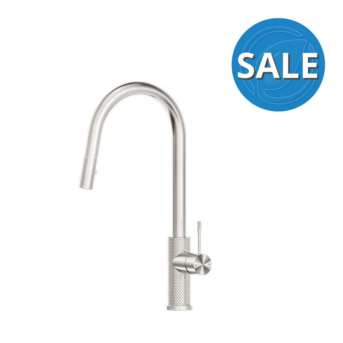 Nero Opal Pull Out Sink Mixer With Vegie Spray Function - Brushed Nickel