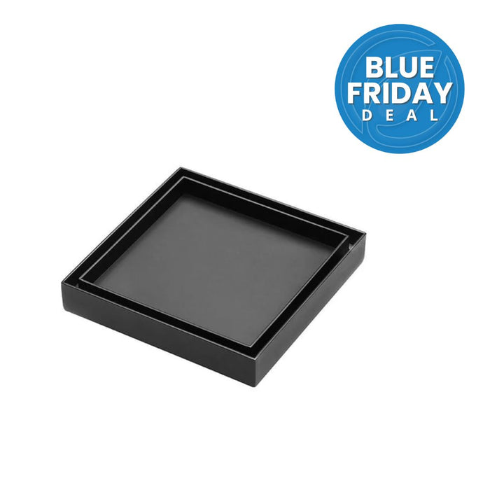 Kano Square Tile Insert Floor Waste - Matte Black