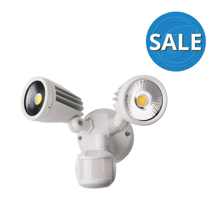 Martec Fortress II 30W Tricolour LED Double Security Light - White