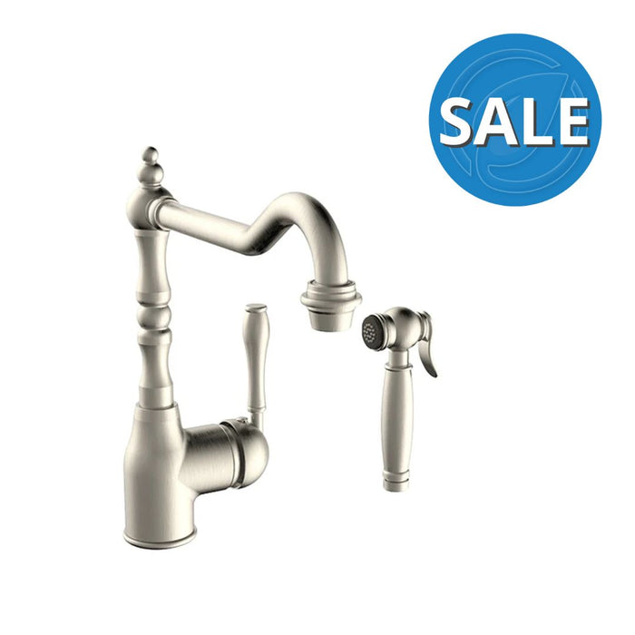 Abey Provincial Kitchen Mixer with Side Spray - Brushed Nickel