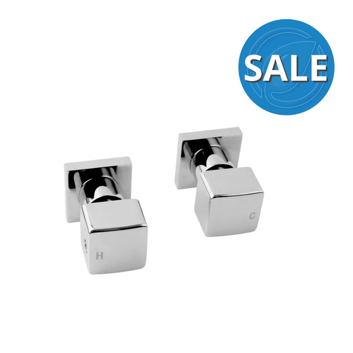 Aquaperla -Chrome Cubic Shower Wall Taps