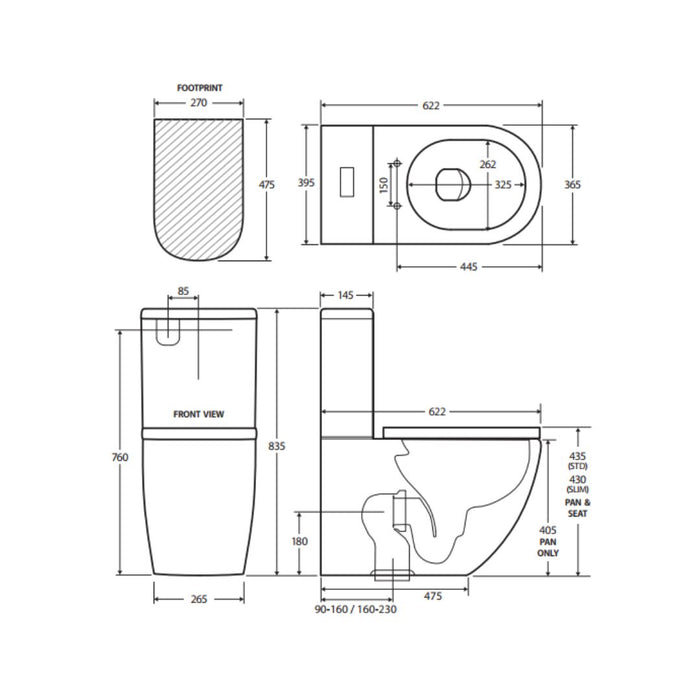 Sienna Rimless Tornado Flush Back to Wall Toilet Suite