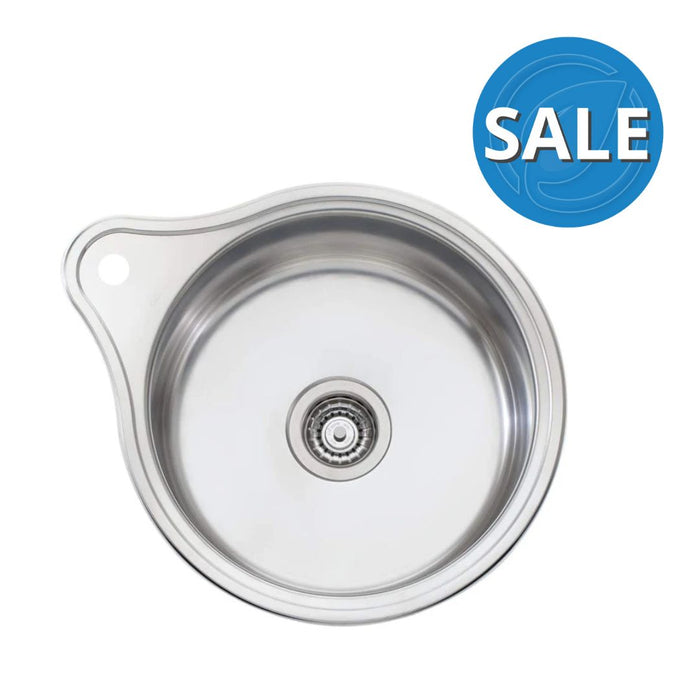 Oliveri Solitaire Round Bowl Sink With Tap Landing