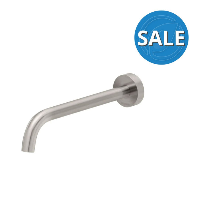 Phoenix Vivid Slimline Wall Bath Outlet 230mm Curved - Brushed Nickel