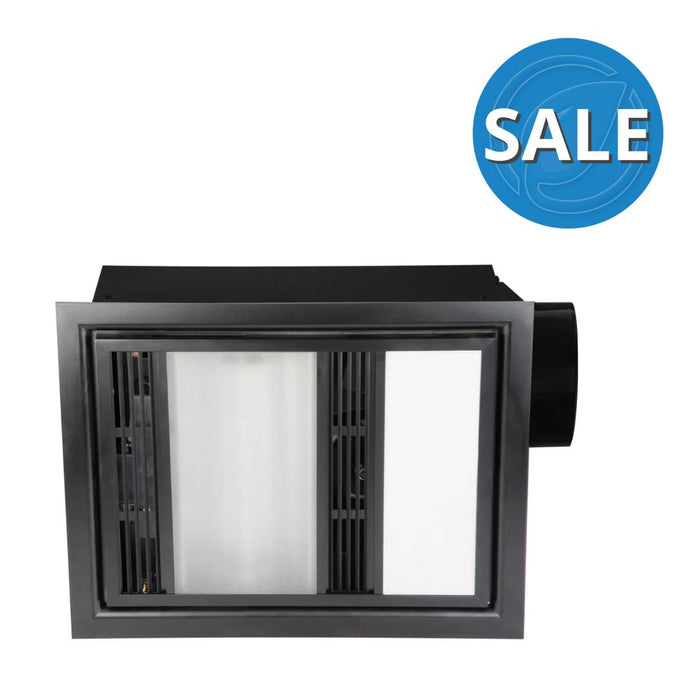 Mercator Domini Premium Bathroom 3-in-1 Heater Exhaust Fan Light - Black