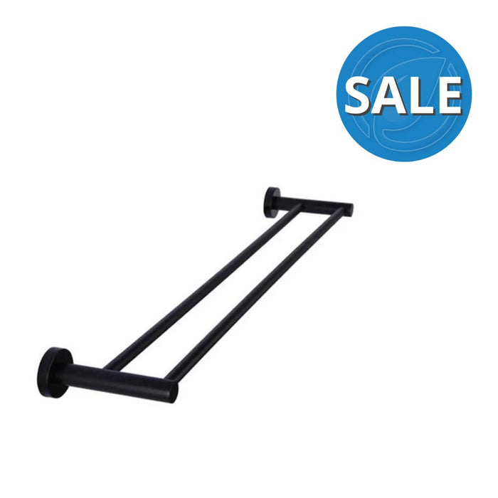 Meir Round Double Towel Rail 600mm - Matte Black