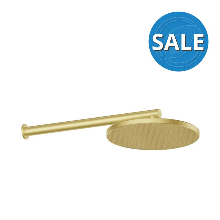 Greens Glide 380mm Single Function Wall Shower Brushed Brass