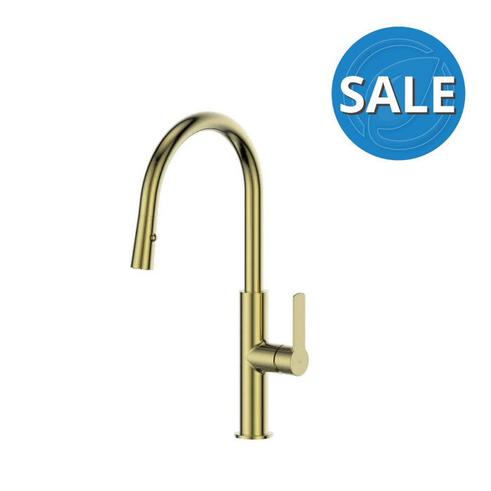 Green Astro II Pull-Down Sink Mixer Brushed Brass