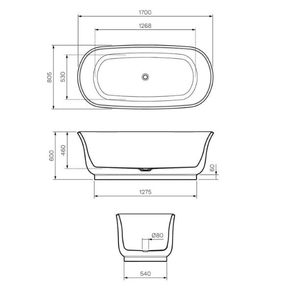 Parisi Hermitage 1700 Freestanding Bath