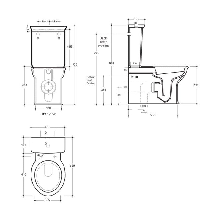 Studio Bagno Impero Back To Wall Toilet Suite-blue-leaf-bathware