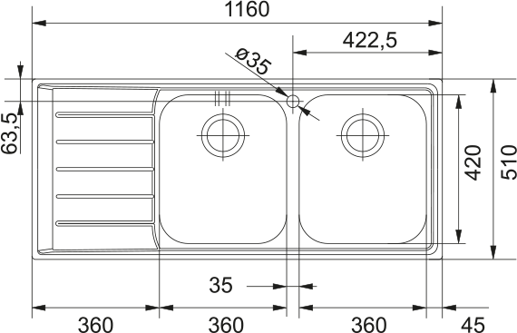 Franke Neptune Double Bowl Sink