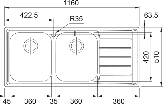Franke Neptune Double Bowl Sink