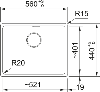 Franke Maris Single Bowl Sink - Matte black