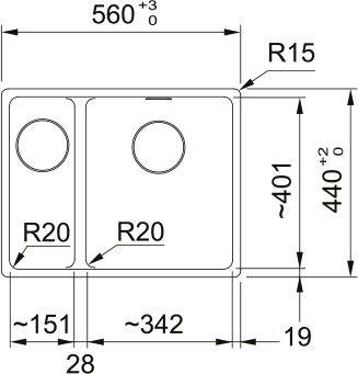 Franke Maris Double Bowl Sink - Matte black