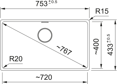 Franke Maris Single Bowl Sink - Stone grey