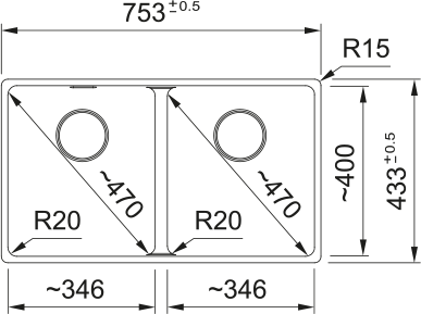 Franke Maris Double Bowl Sink - Onyx