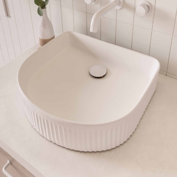 ADP Arch Fluted Ceramic Above Counter Basin - Matte White