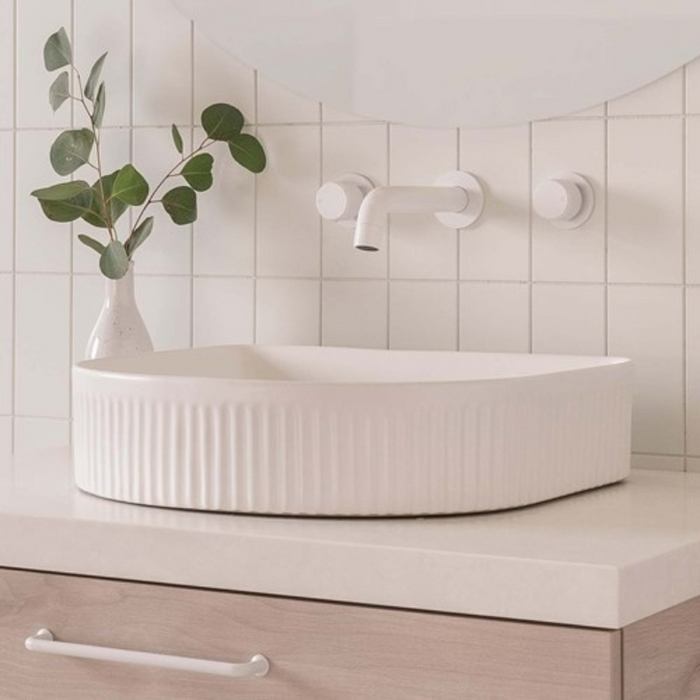 ADP Arch Fluted Ceramic Above Counter Basin - Matte White