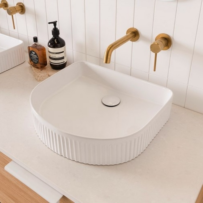 ADP Arch Fluted Ceramic Above Counter Basin - Matte White