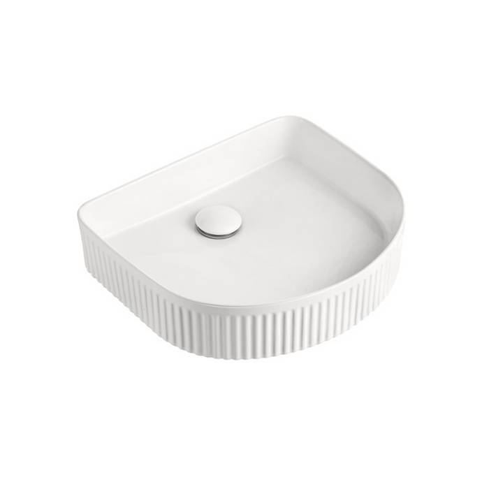 ADP Arch Fluted Ceramic Above Counter Basin - Matte White
