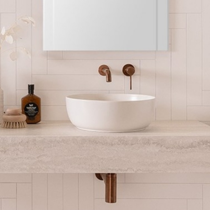 ADP Glam 390mm Round Above Counter Basin - Matte Pearl
