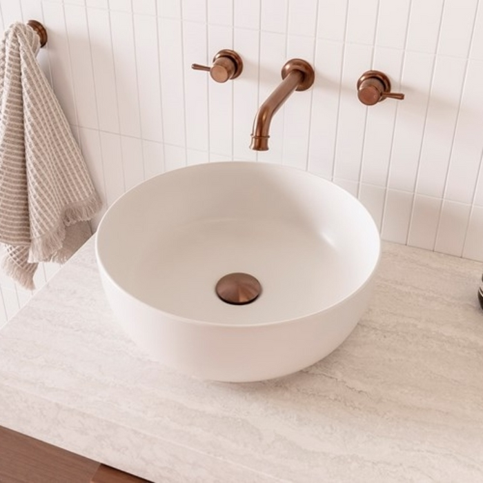 ADP Glam 390mm Round Above Counter Basin - Matte Pearl