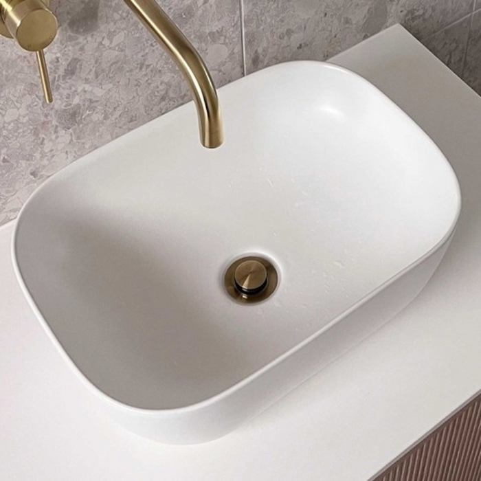 ADP Stadium 465mm Ceramic Above Counter Basin - Matte White