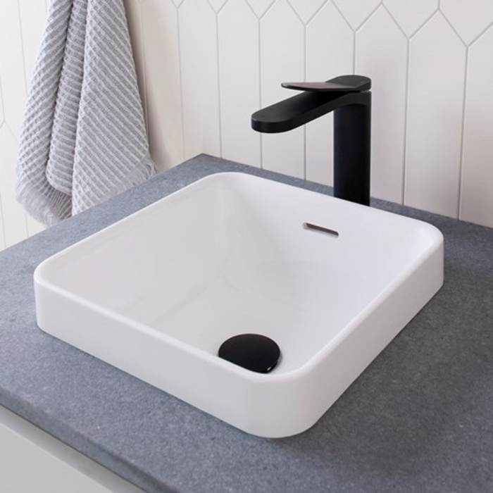 ADP Sava 322mm Solid Surface Semi-Inset Basin - White