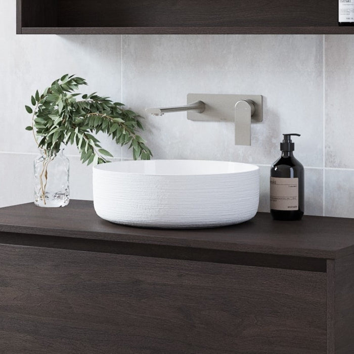 Timberline Allure Above Counter Basin - Raked White Gloss-ALR-BS-360-WG-S-blue-leaf-bathware