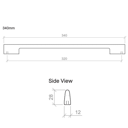 Timberline Arch 340mm Handle - Chrome