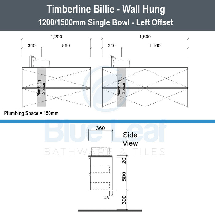 Timberline Billie Wall Hung Vanity-blue-leaf-bathware