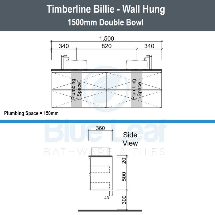 Timberline Billie Wall Hung Vanity-blue-leaf-bathware