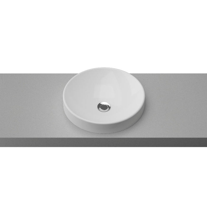 Timberline Corrida Semi-Inset Basin - White Gloss-COR-BS-430-WG-U-blue-leaf-bathware