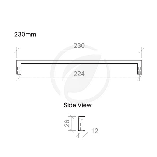 Timberline D 230mm Handle - Brushed Nickel
