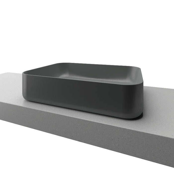 Timberline Enchant Above Counter Basin - Grey Matt-ENC-BS-500-GM-U-blue-leaf-bathware