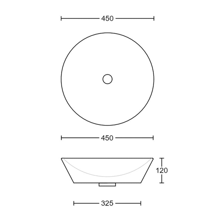 Timberline Jupiter Above Counter Basin - White Gloss-JUP-BS-450-WG-S-blue-leaf-bathware