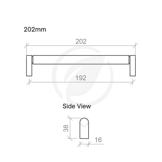 Timberline Knurled Bar 202mm Handle - Brushed Nickel