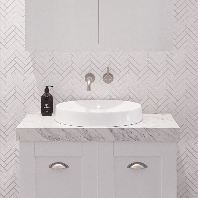 Timberline Radius Semi-Inset Basin - White Gloss — Blue Leaf Bathware ...