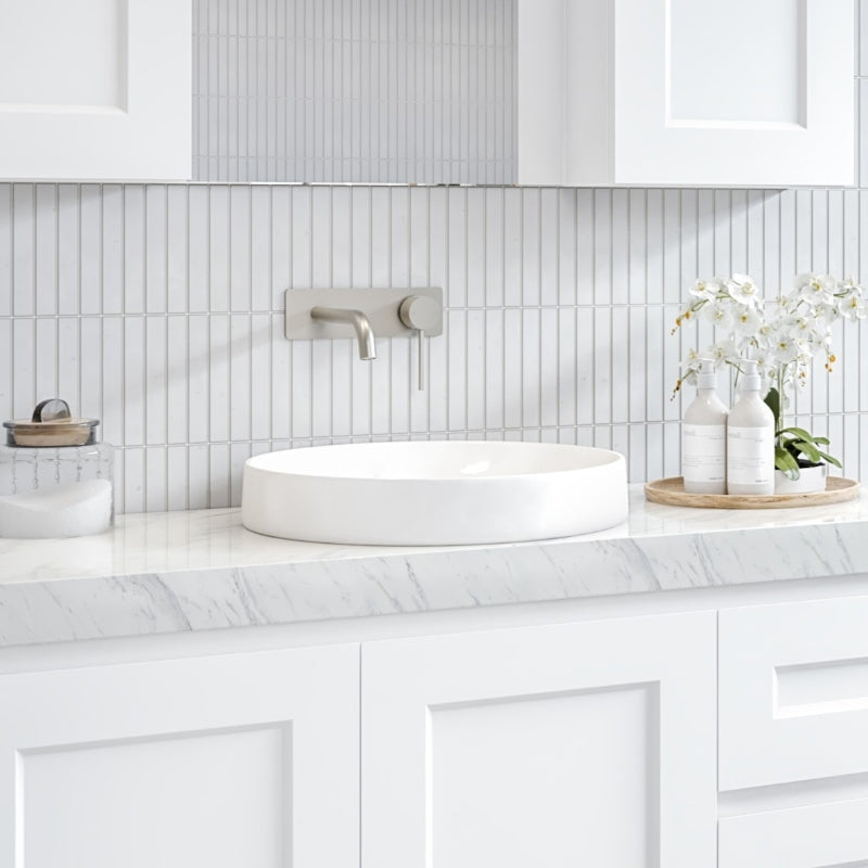 Timberline Radius Semi-Inset Basin - White Matt