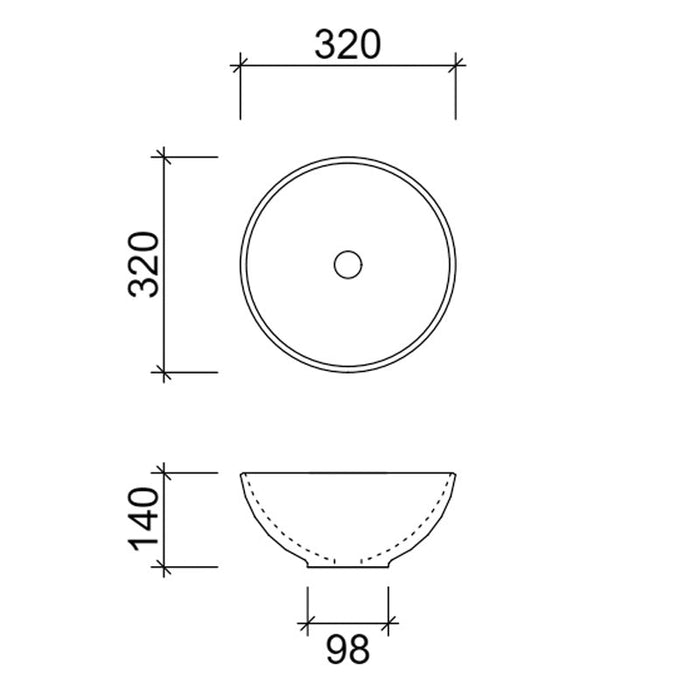 Timberline Rose Above Counter Basin - White Gloss-ROS-BS-320-WG-S-blue-leaf-bathware