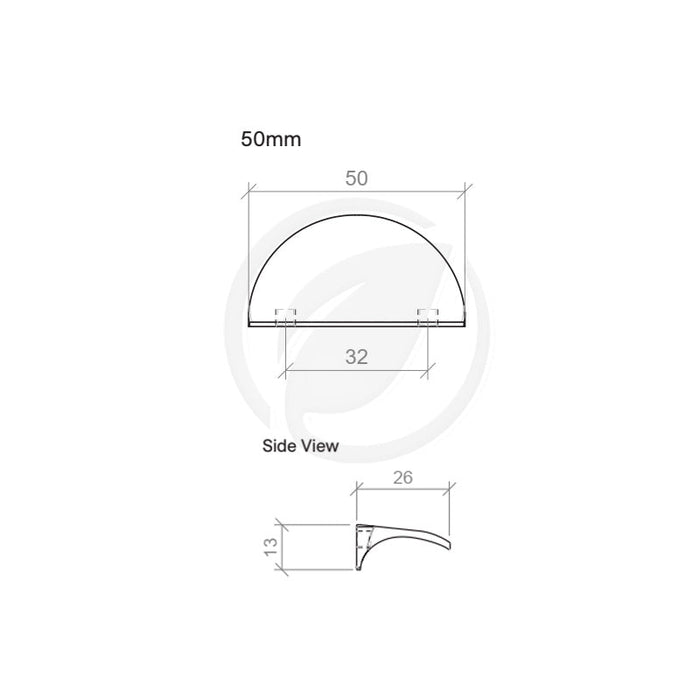 Timberline Solid Lip 50mm Handle - Black-LIP-H-50-BL-blue-leaf-bathware