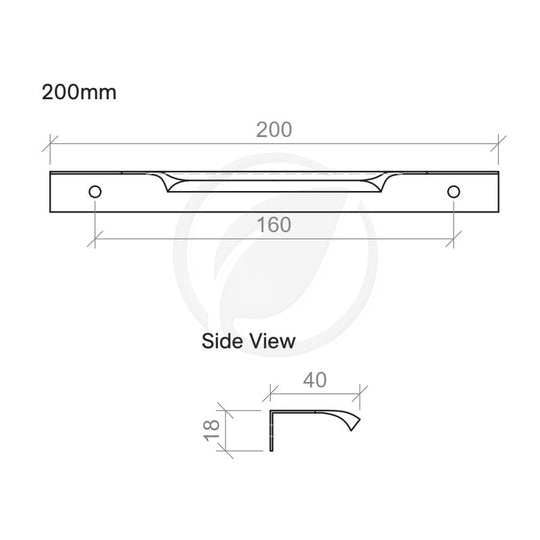Timberline Wave 200mm Handle - Brushed Gold