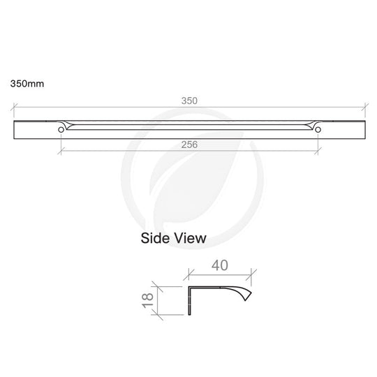 Timberline Wave 350mm Handle - Black