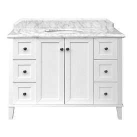 Turner Hastings Coventry 1200mm White Vanity With Marble Top & Under Counter Basin-blue-leaf-bathware