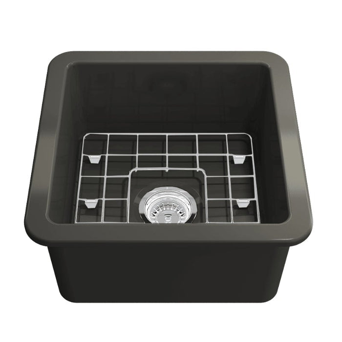 Turner Hastings Cuisine 460mm Inset / Undermount Fireclay Sink - Matte Black-CU46FS-MB-blue-leaf-bathware