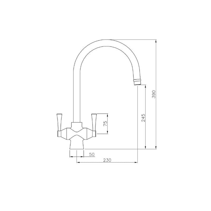 Turner Hastings Gosford Double Sink Mixer - Brushed Brass-GO203DM-BB-blue-leaf-bathware