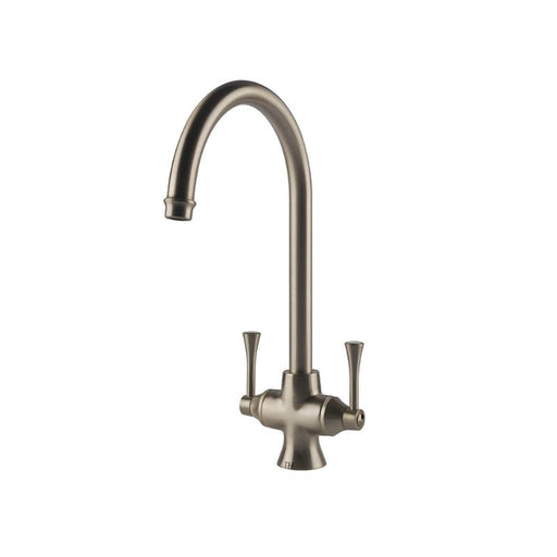 Turner Hastings Gosford Double Sink Mixer - Brushed Nickel-blue-leaf-bathware